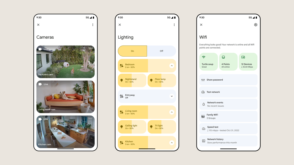 photo of Google Home app Spaces tab
