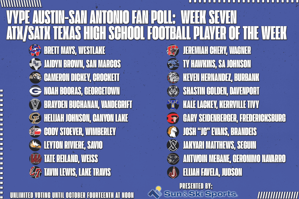 VYPE Austin-San Antonio Football Player of the Week Fan Poll - Week 7 (10.11.22)