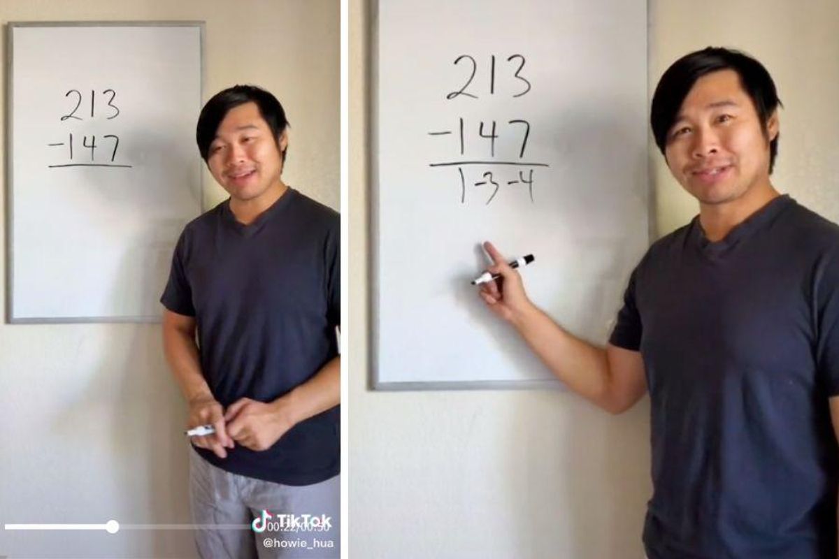 Math teacher shows how to add and subtract from left to right - Upworthy