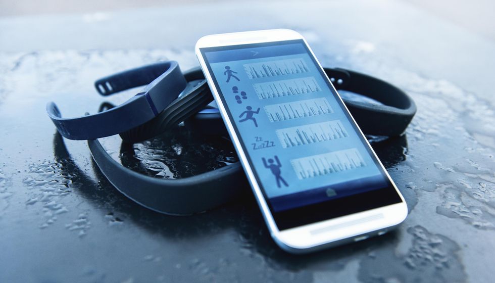 a smartphone showing data from wearables