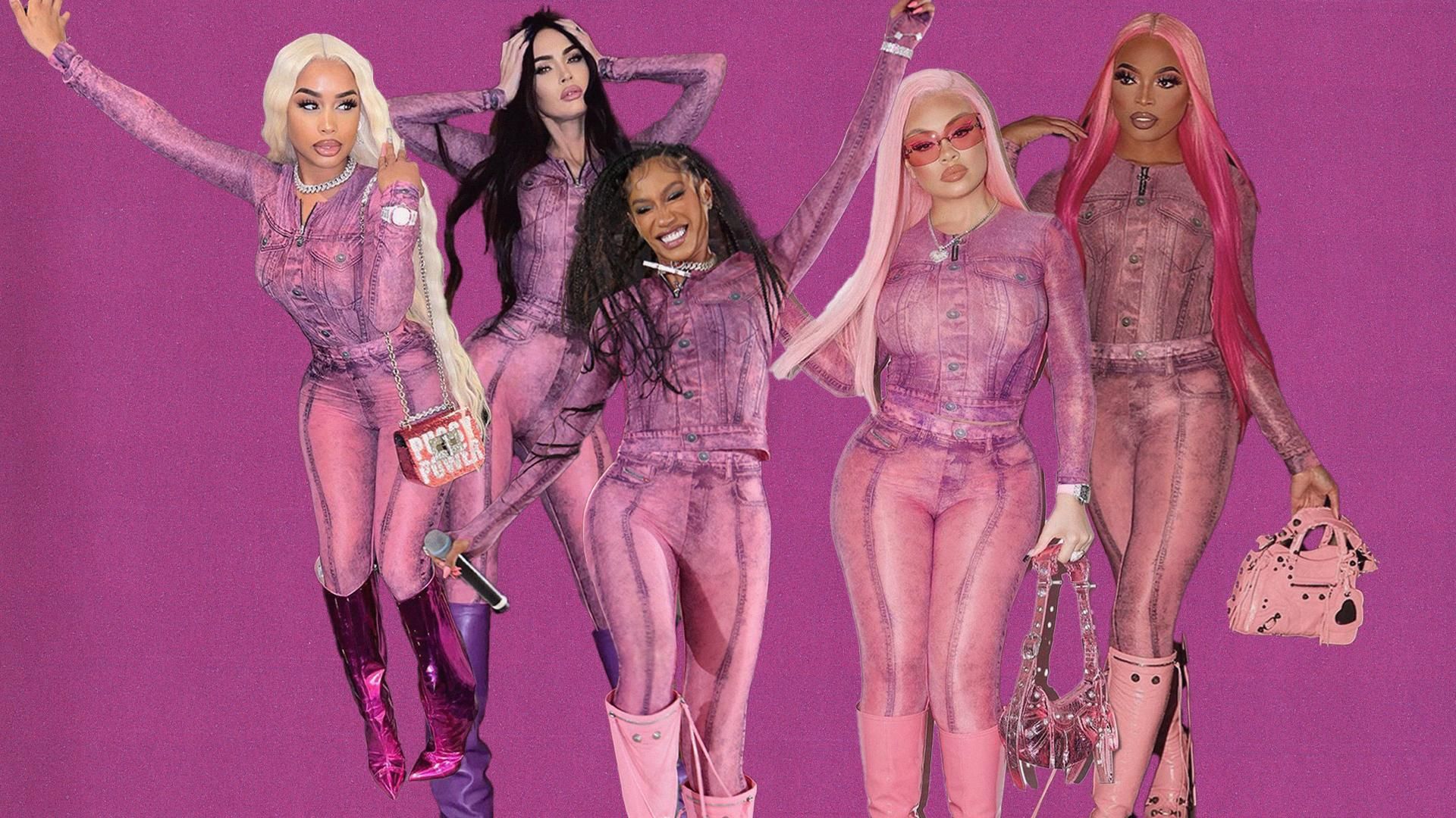 Celebrities Keep Wearing This Diesel Pink Denim Outfit - PAPER Magazine