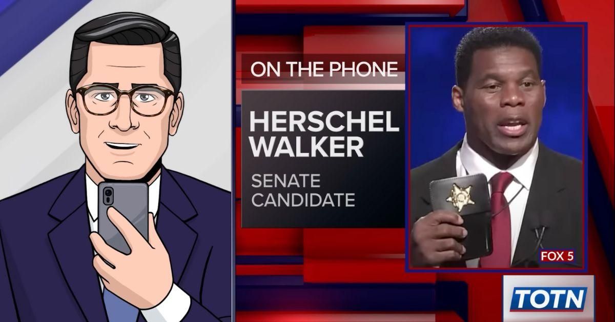 Colbert's Animated News Show Prank Called Herschel Walker To Report A Crime–And Hoo Boy