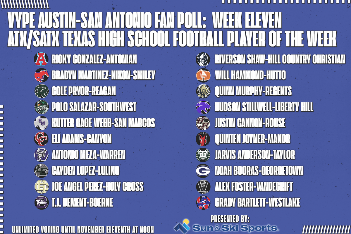 VYPE Austin-San Antonio Football Player of the Week Fan Poll - Week 11 (11.8.22)