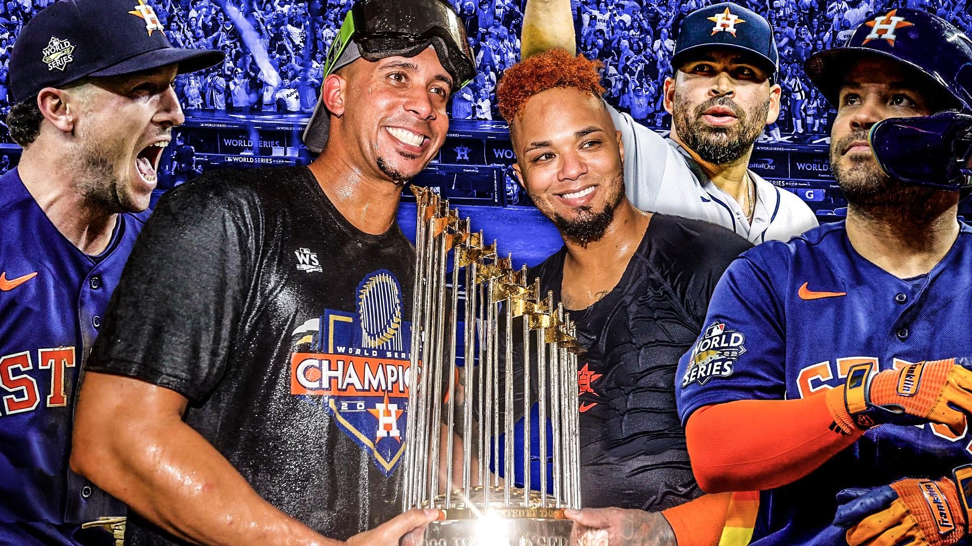 Astros Alex Bregman, Michael Brantley, Martin Maldonado, Jose Urquidy, Jose Altuve