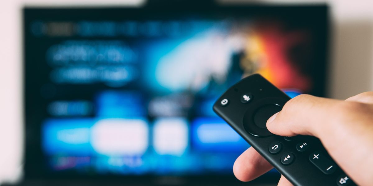 remote in front of television