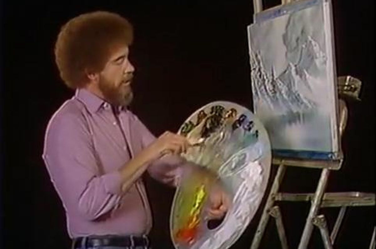 Bob Ross once painted only in gray for a colorblind fan. It was ...