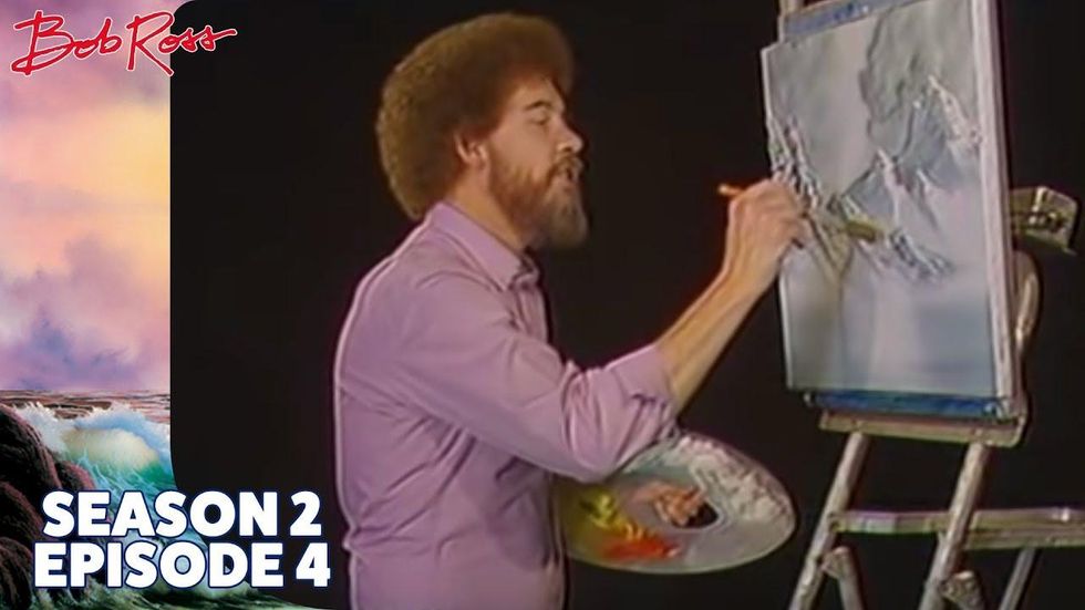 Bob Ross does a black-and-white painting for colorblind fan - Upworthy