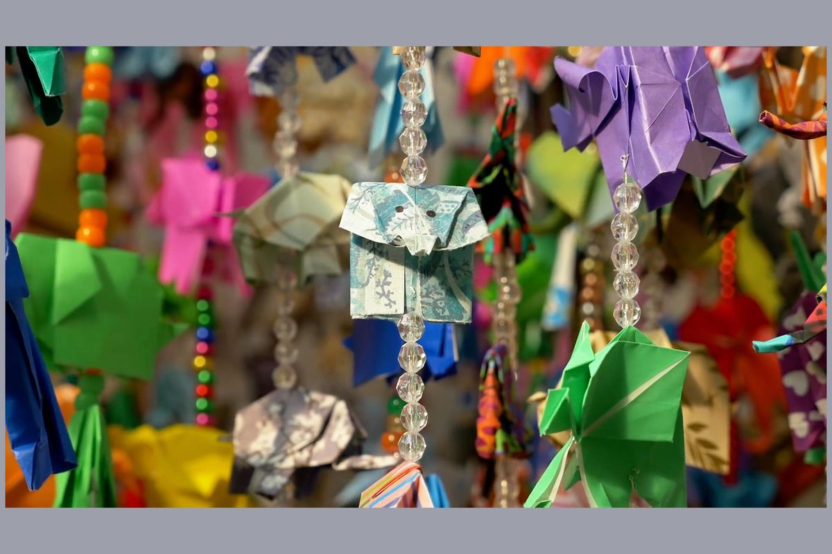 world record, elephant origami, menagerie, demonstration