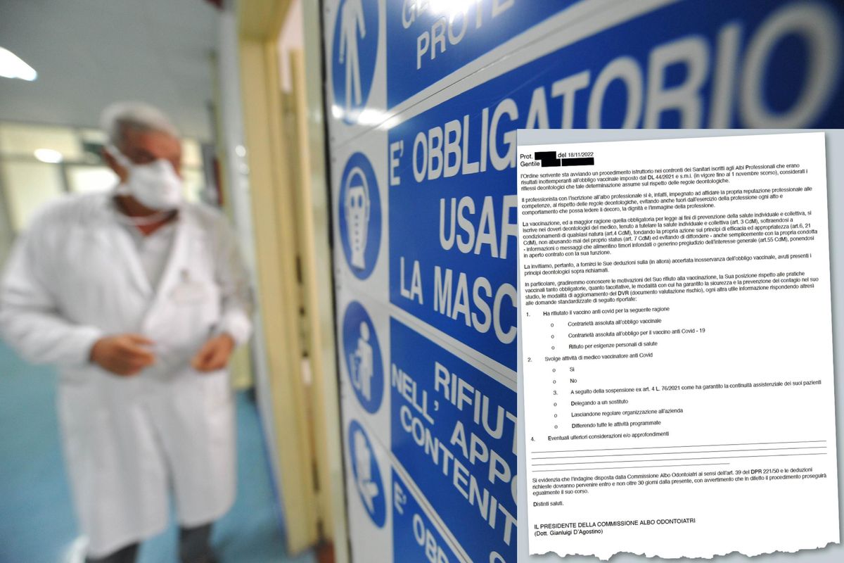 Parte la schedatura deI medici no vax