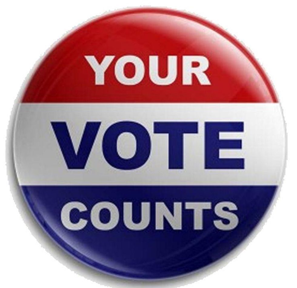 a button that says your vote counts