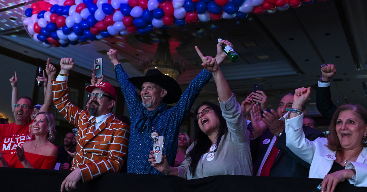 supporters of the Arizona Republican Party cheering on November 8, 2022 in Scottsdale, Arizona