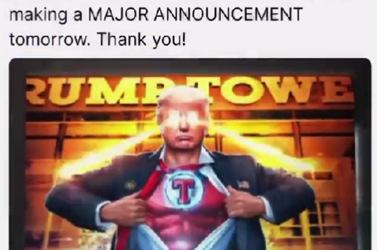 Trump Make-Believing He Is Superman Again, Bless His Heart