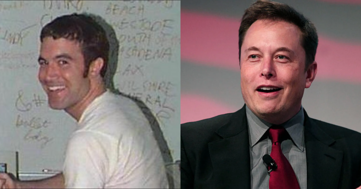 Twitter screenshot of Tom Anderson's famous "MySpace Tom" profile pic; Elon Musk