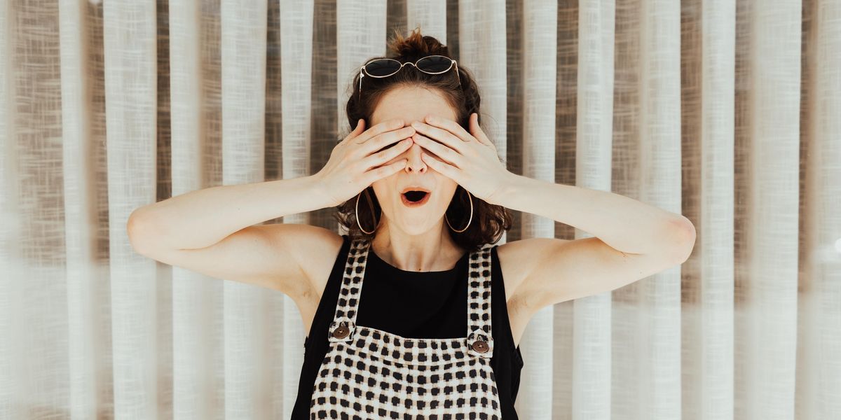 Woman excited for surprise