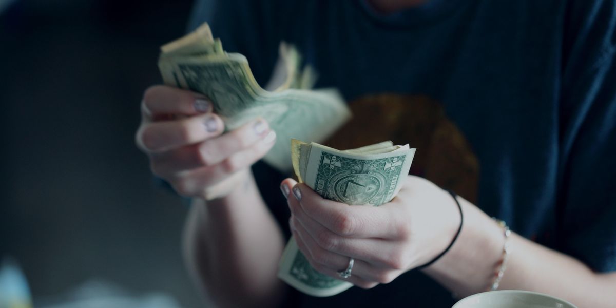 Person counting cash