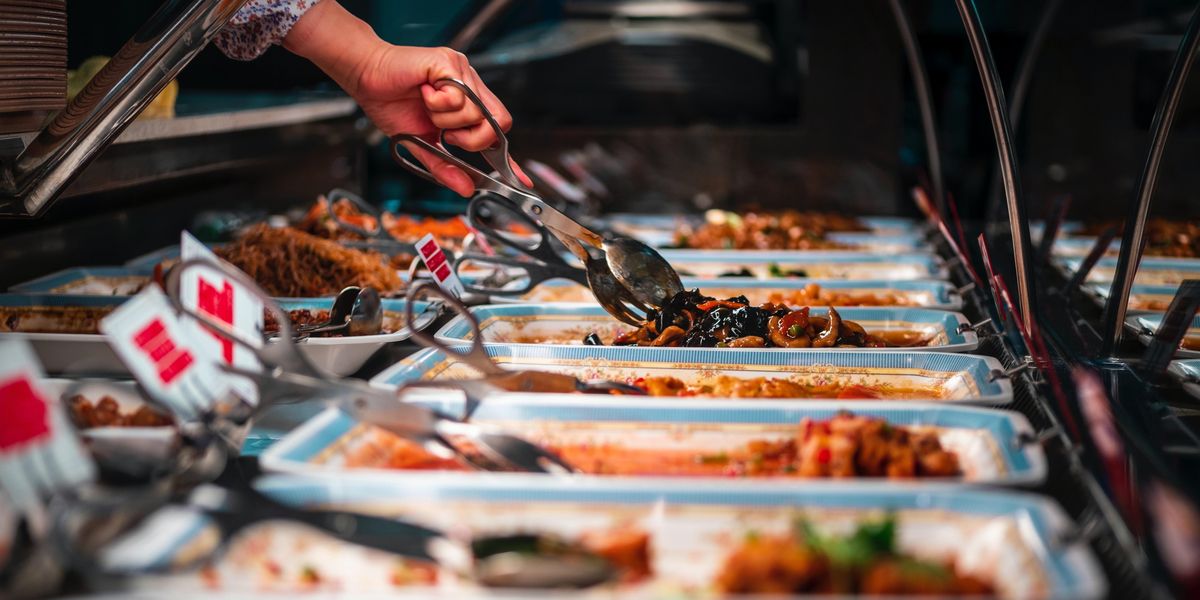 Customers enjoying buffet