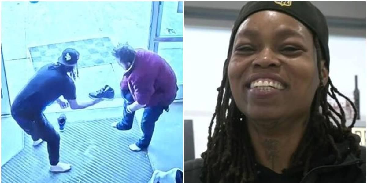 Vikings reward woman who gave her shoes to homeless man in