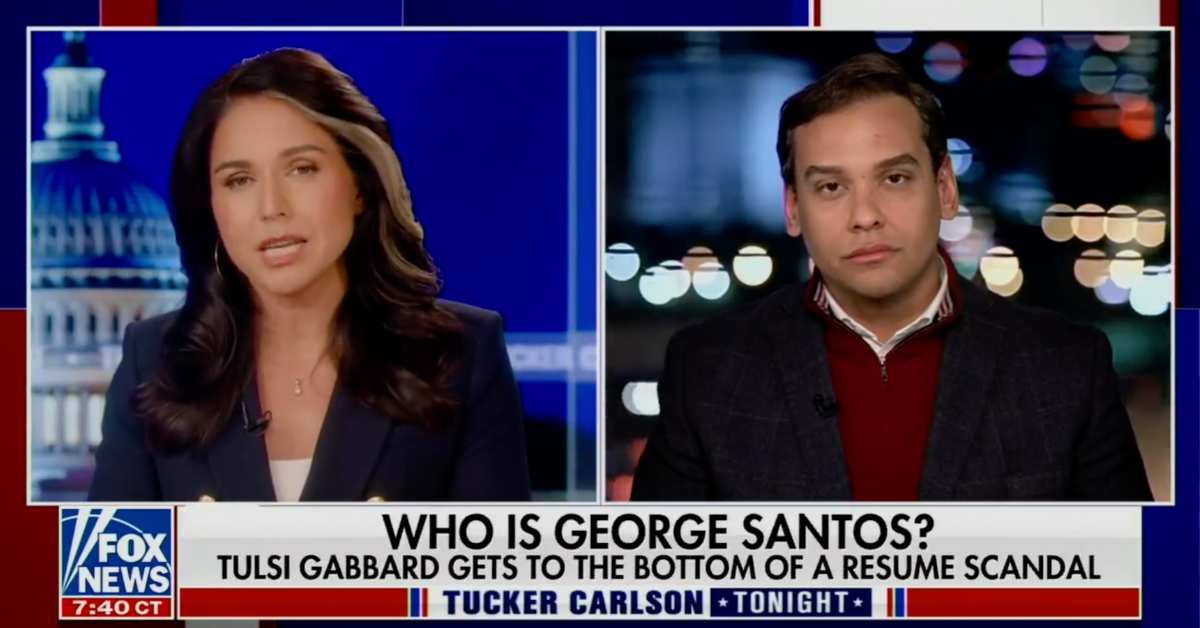 Fox News screenshot of Tulsi Gabbard and George Santos during their interview