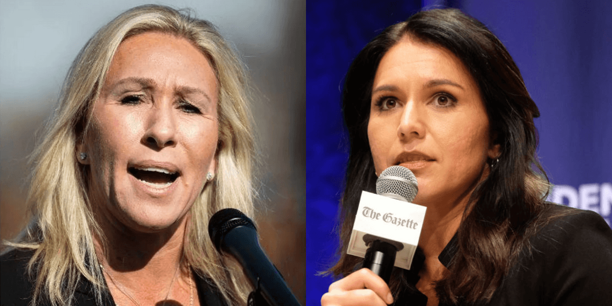 MTG Rips Tulsi Gabbard For George Santos Fox Interview - Comic Sands