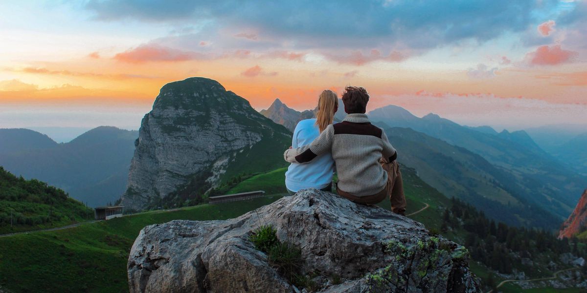 Man and woman enjoying view