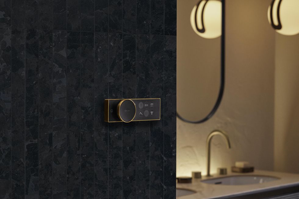 a photo of a smart shower powered by Kohler Konnect app