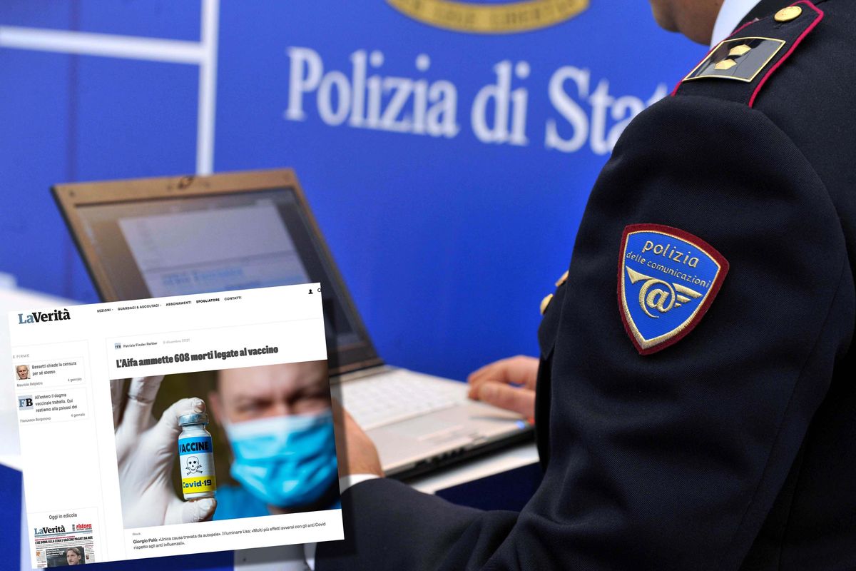 Pubblica un articolo della «Verità». La segnalano alla polizia postale