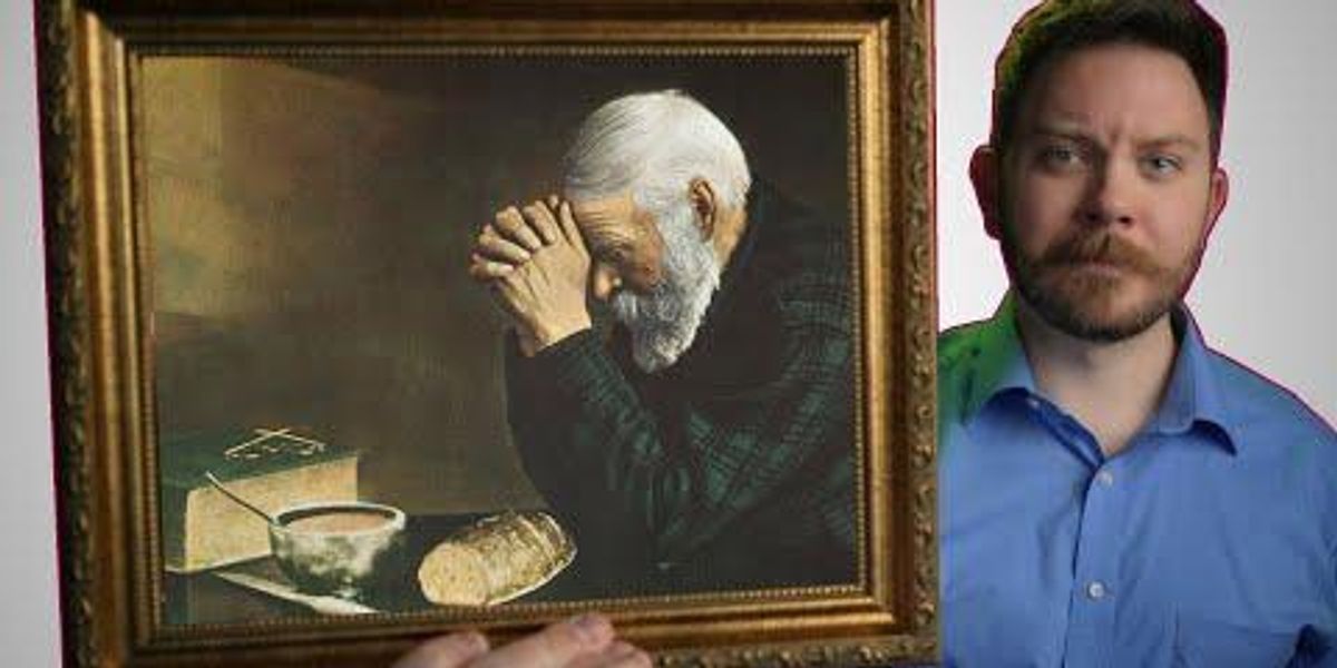 YouTuber Tells The True Story Of The Old Man Praying Painting Upworthy YouTuber Tells The True Story Of The Old Man Praying Painting Upworthy