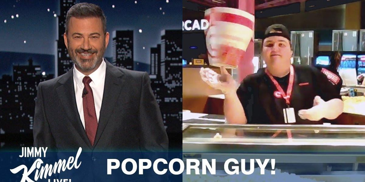 Viral Popcorn Guy makes appearance on Jimmy Kimmel Upworthy