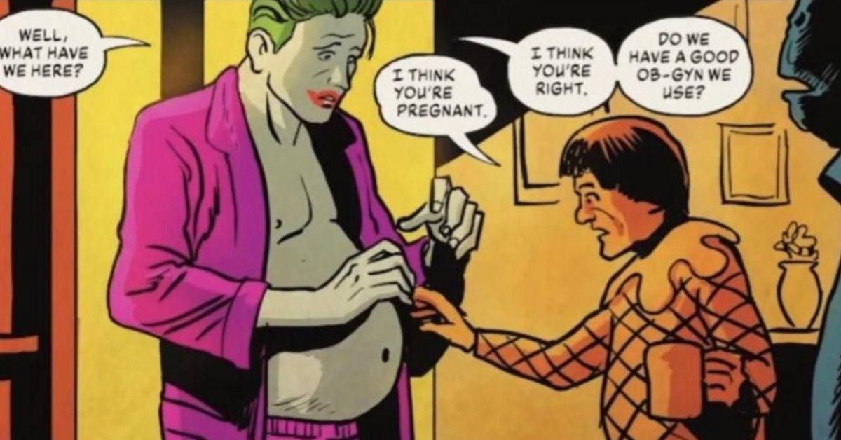 Screenshot of a pregnant Joker from his comic strip