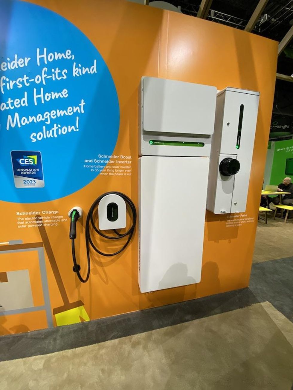 a photo of Schneider Electrics new energy solution at CES Show 2023