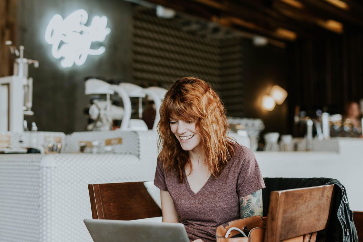 person working on computer