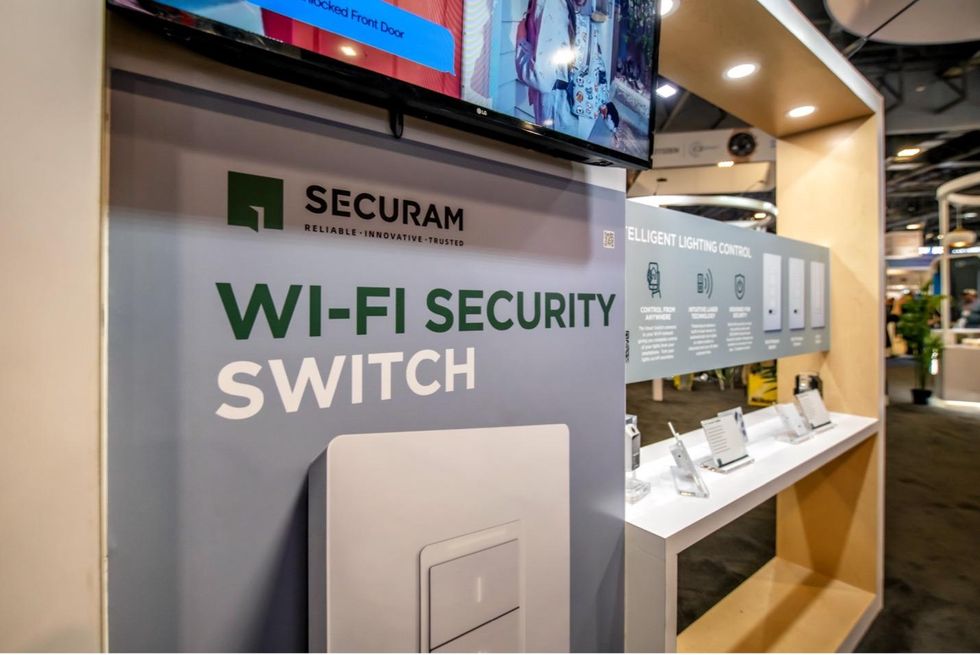 a photo of Securam booth at CES Show