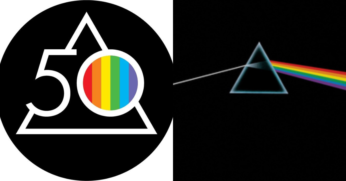 Screenshot of Pink Floyd's new cover art for "The Dark Side of the Moon"; the album's original cover art