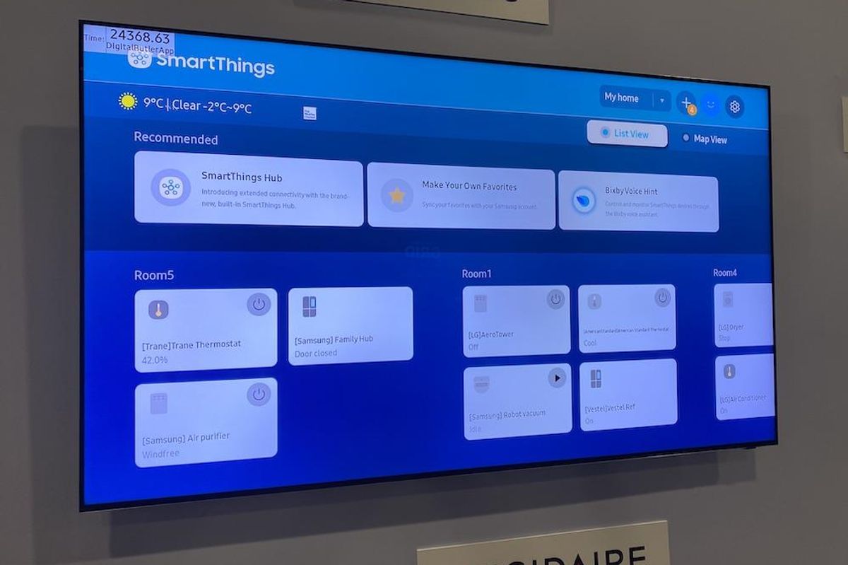 a photo of SmartThings app with Trane thermostat included