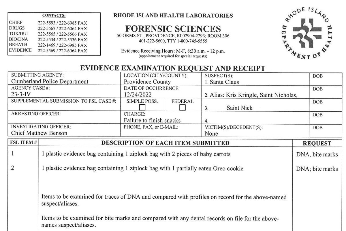 cumberland police department, scarlett doumato, santa claus