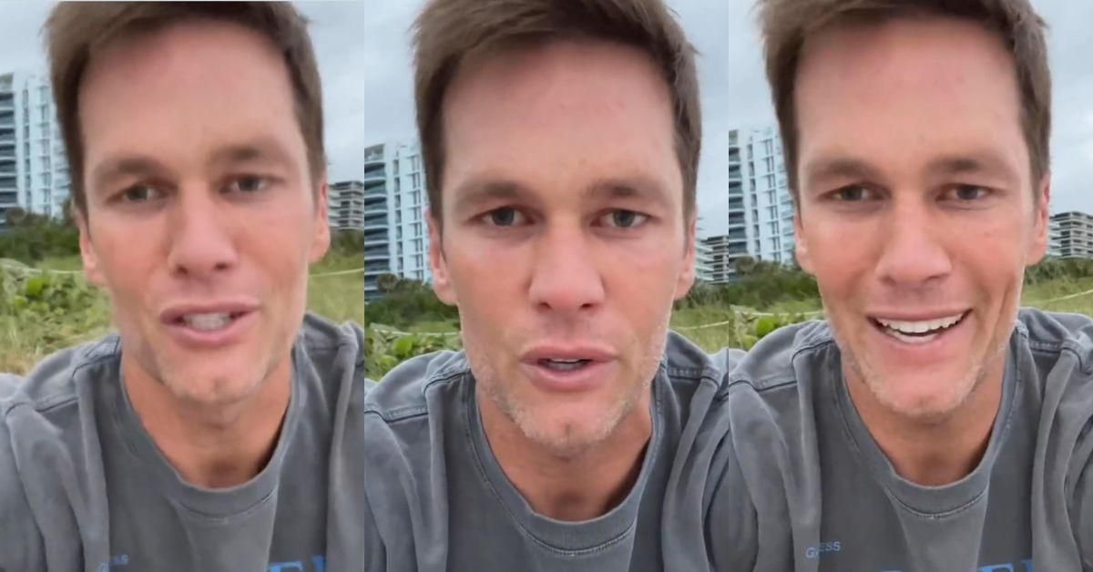 Screenshots of Tom Brady announcing his retirement a second time
