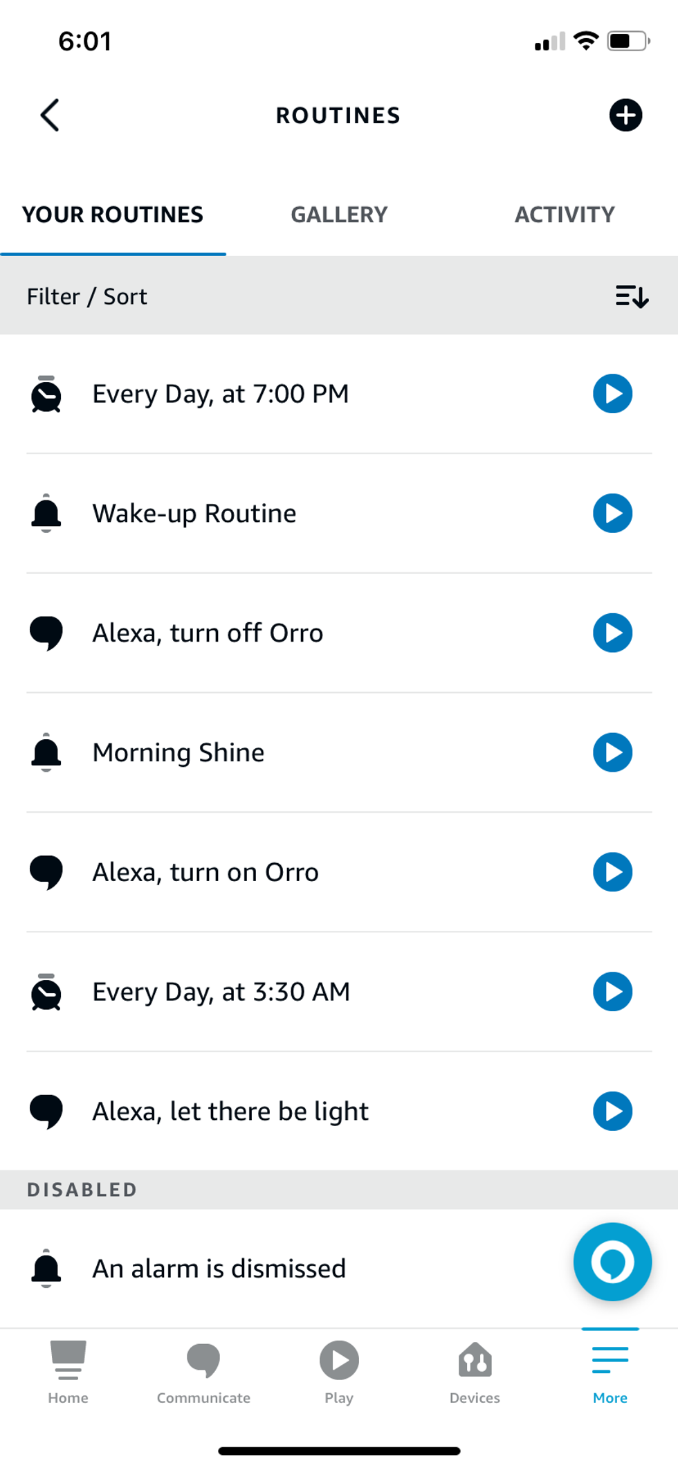 a screenshot of routines to add in Alexa app