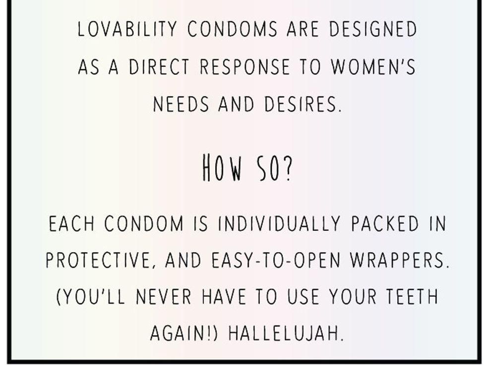 lovable condom, packaging, latex