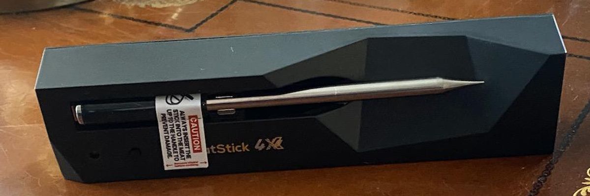 A photo of The MeatStick 4X  smart wireless meat thermometer