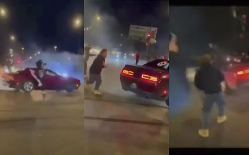 video-from-chicago-takeover-captures-woman-falling-out-of-a-car-doing