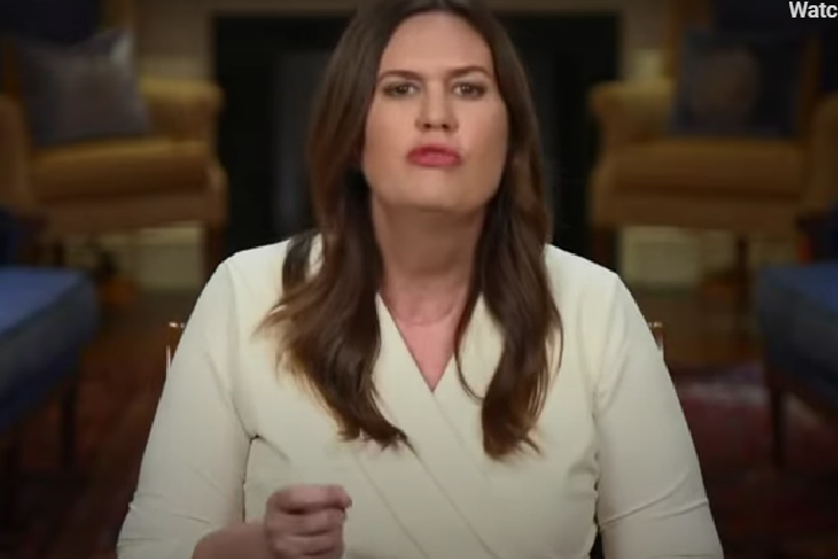 Sarah Huckabee Sanders Delivers The Christian Fascist White Grievance Incel Shut-In SOTU Response