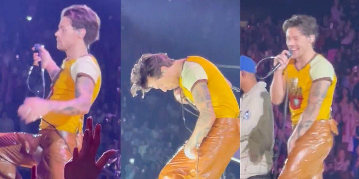 Harry Styles Rips Pants Crotch While Performing In California VIDEO Comic Sands
