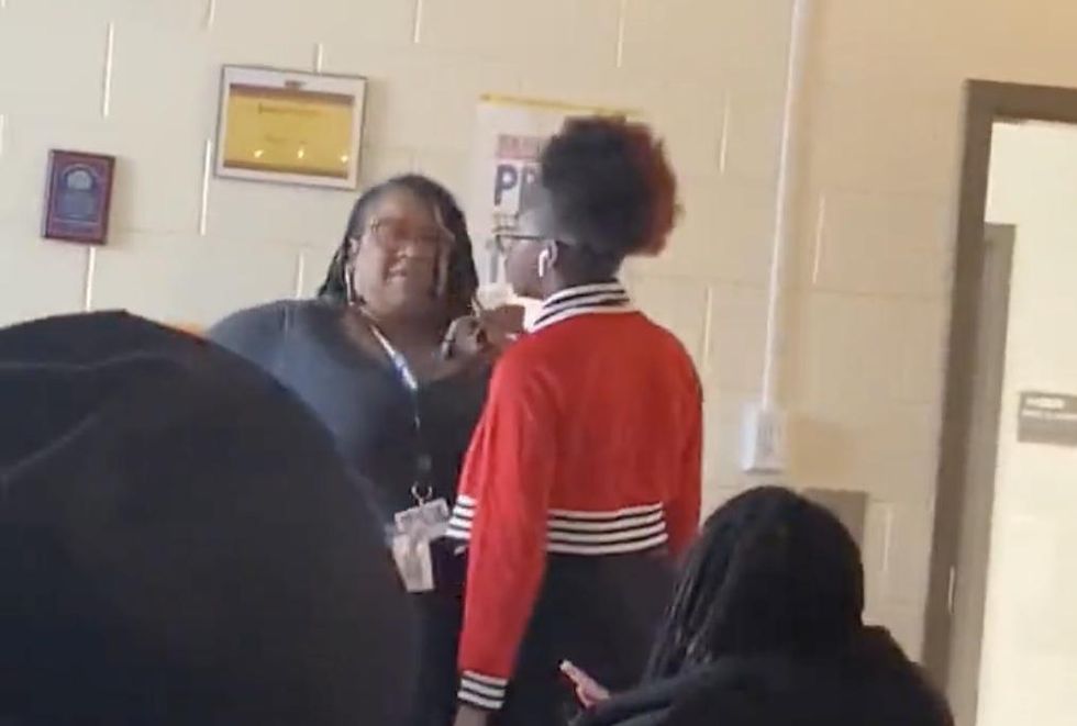 Female hs student reportedly just a 9th grader unleashes vicious beatdown on teacher 039 i don t give a f if you re an adult or not 039 | education