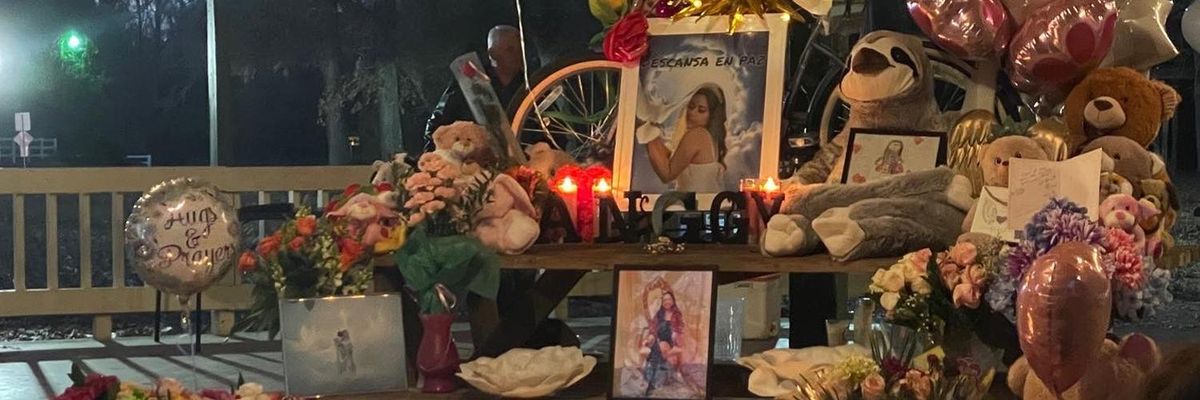 memorial for Anggy Diaz in Waller County, TX
