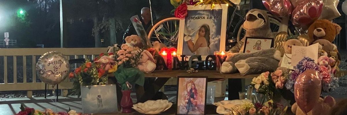 memorial for Anggy Diaz in Waller County, TX 