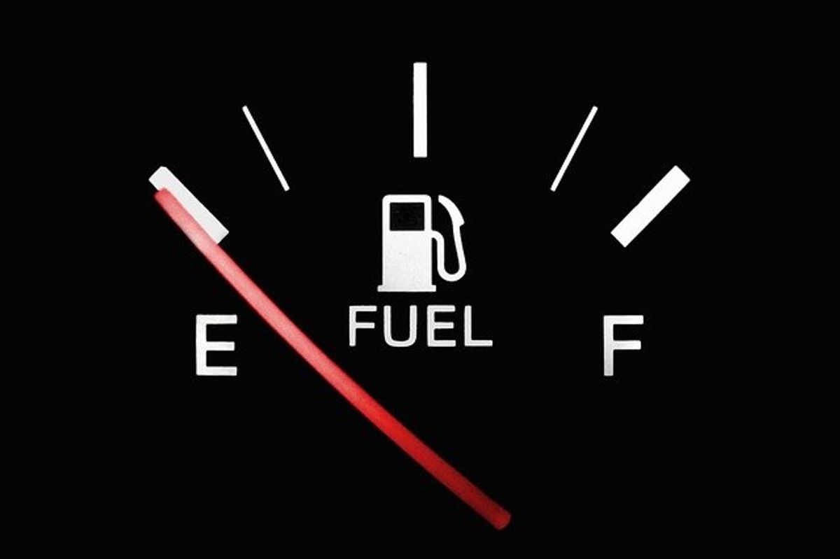 running on empty, fumes, gas mileage, gas light