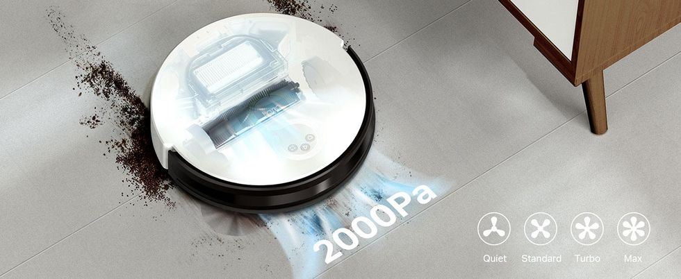 an illustraion of Tapo RV10 robot vacuum cleaning the floor