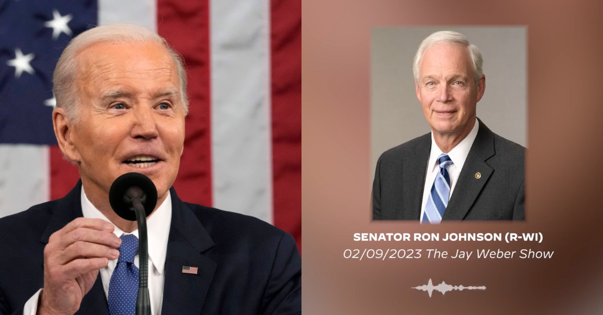 Joe Biden; Twitter screenshot of audio of Ron Johnson's appearance on The Jay Weber Show