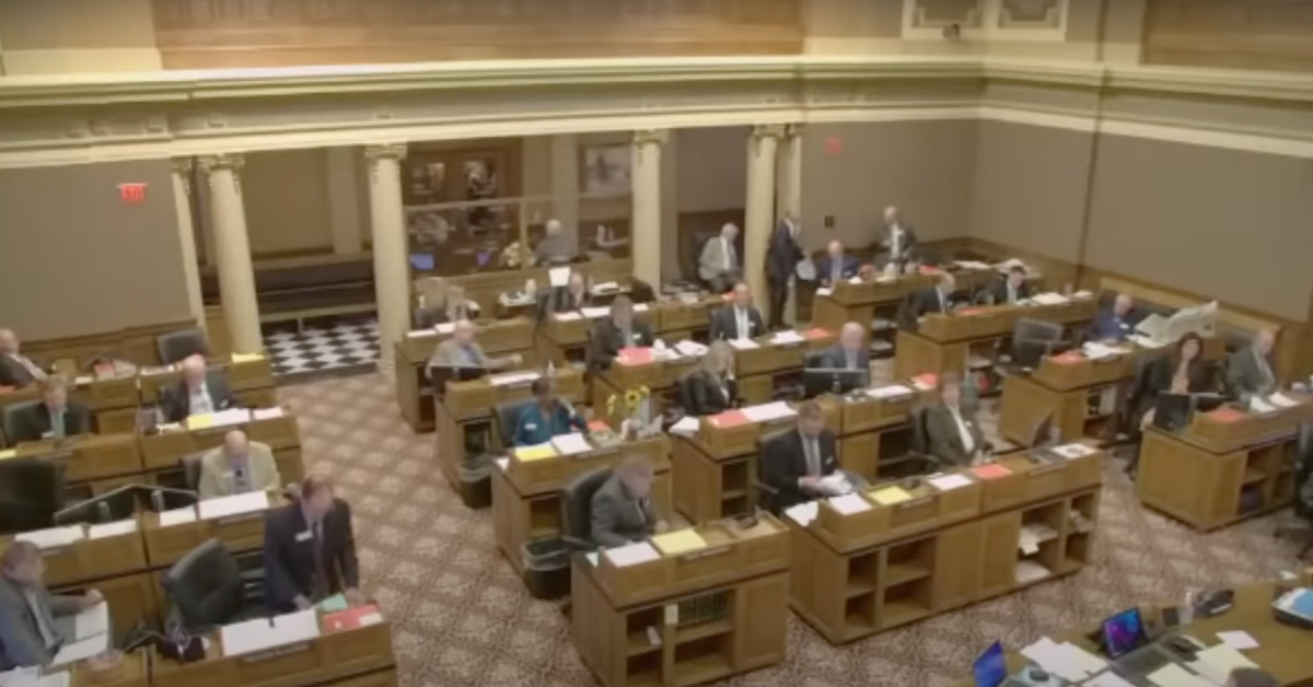 Screenshot of Wyoming legislature debating child marriage bill