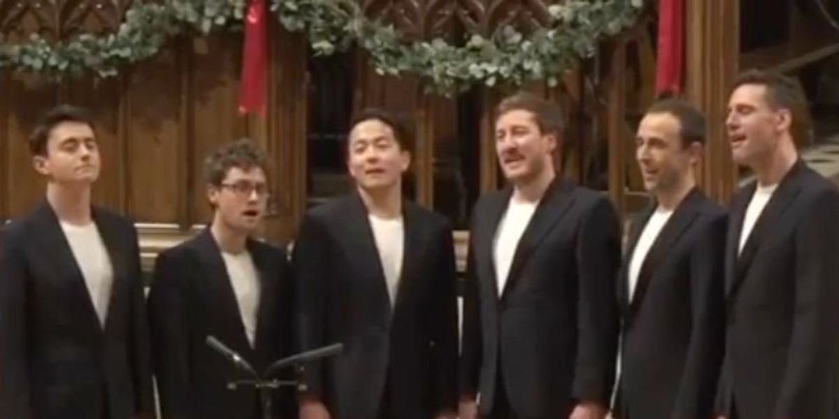 Screenshot of the King's Singers performing 